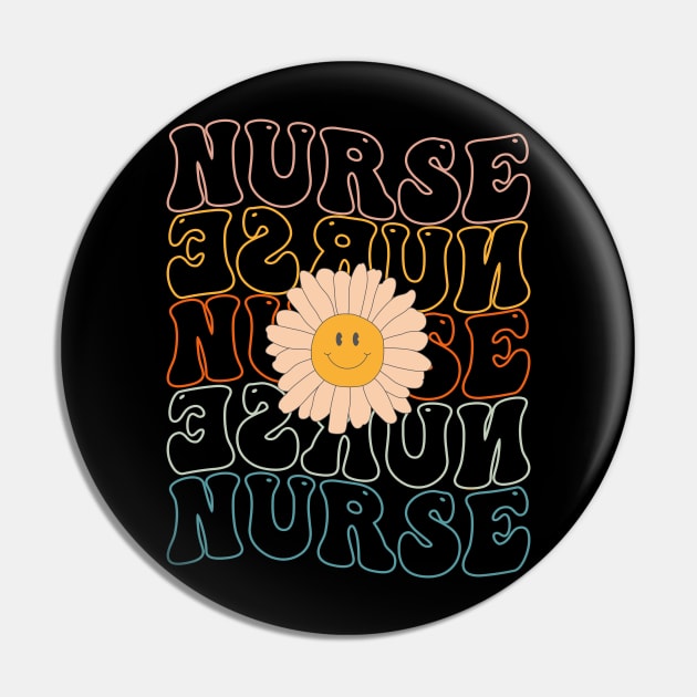 Retro Groovy Nurse Life For Women Nursing For Nurses Week T-shirts Pin by drag is art