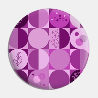 repeating geometry pattern, squares and circles, ornaments, magenta color tones Pin