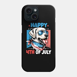 Patriotic American Labrador Retriever Happy 4th of July Phone Case