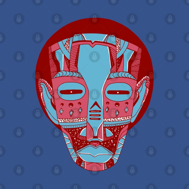 Pastel Tones African Mask No 3 by kenallouis