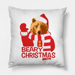 Beary Christmas Funny Bear Santa Claus Pillow