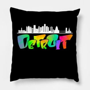 Detroit Michigan Skyline Pillow