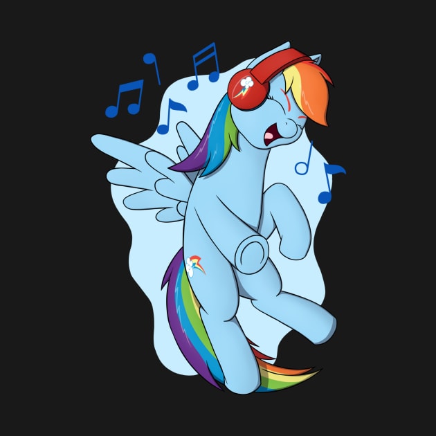 Rainbow Dash with Headphones by Heartbeat Unicorn