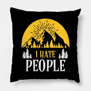 Cute & Funny I Hate People Camping Nature Camp Pun Pillow