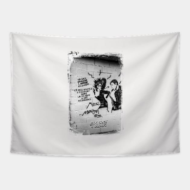 Paris Graffiti Wall Art Tapestry by saylor55