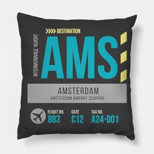 Amsterdam Airport Stylish Luggage Tag (AMS) Pillow