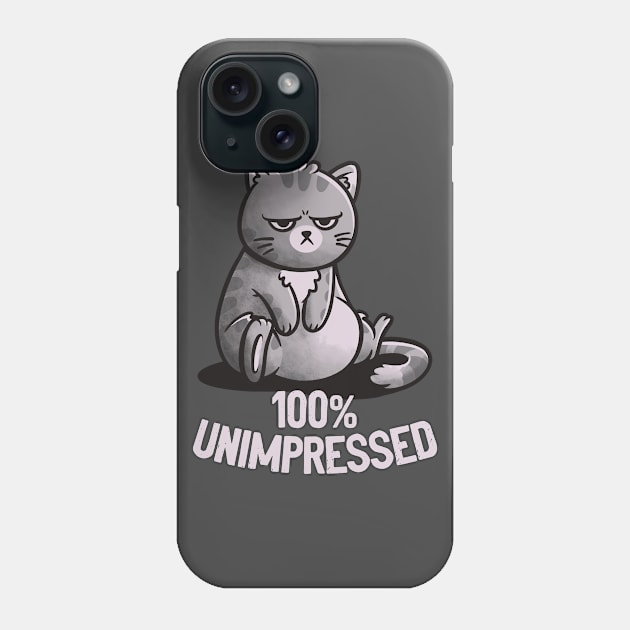 100% Unimpressed Cute Funny Cat Gift Phone Case by eduely