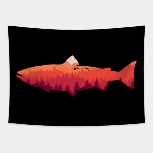 Trout Fly Fishing Nature Outdoor Fisherman Tapestry