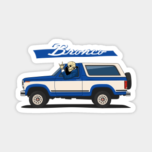 Truck bronco 1986 f150 xlt 4x4 skull metal blue navy Magnet