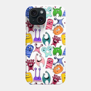 Cute Colorful Monsters All Over Print Phone Case