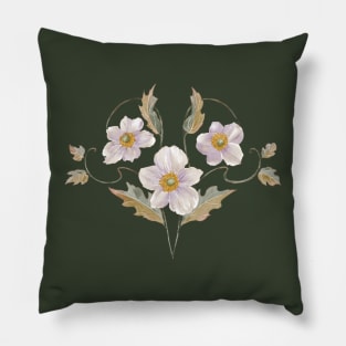 Three Graces anemone flowers Pillow