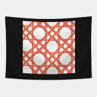 Orange lattice rattan webbing Tapestry