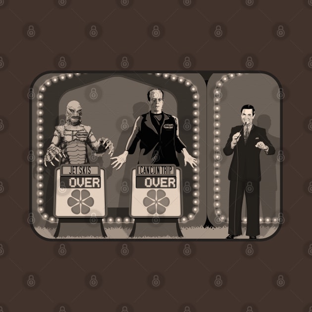 Double Over (Sepia) (Universal Monsters/Price is Right) by PlaidDesign