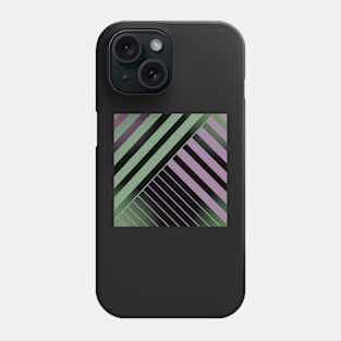 Green and Pink Stripes on Black Phone Case