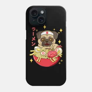 Kawaii Pug Ramen Phone Case