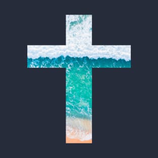 Ocean Waves Cross T-Shirt