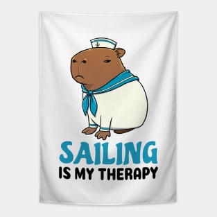 Sailing is my therapy Capybara Sailor Tapestry