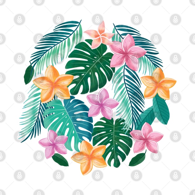 Palm leaves and flowers by CalliLetters