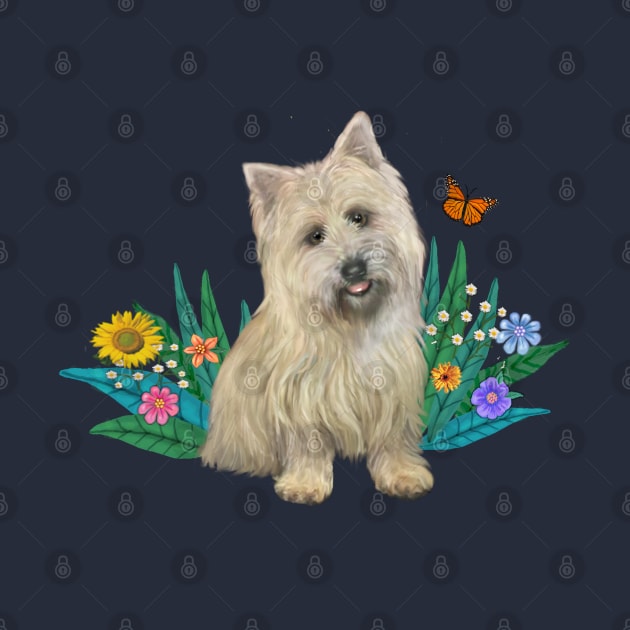 A Cairn Terrier Watches a Butterfly by Dogs Galore and More