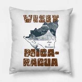 Vintage Distressed Visit Nicaragua Pillow