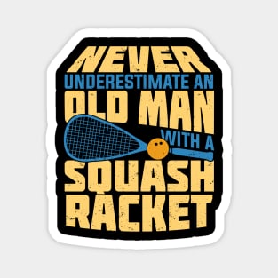 Old Man Squash Player Gift Magnet