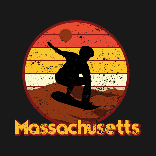 Sandboarding in Massachusetts Vintage Sunset Design by JohnRelo