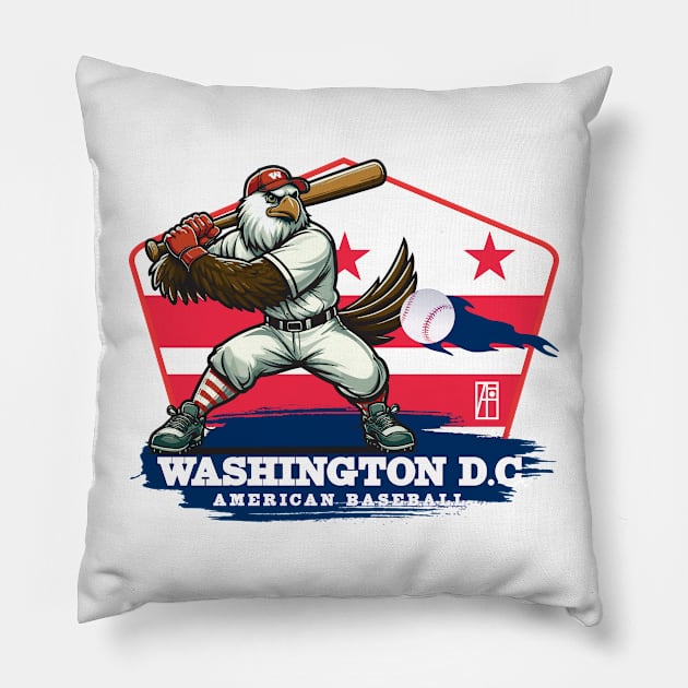 USA - American BASEBALL - Washington - Baseball mascot - Washington baseball Pillow by ArtProjectShop