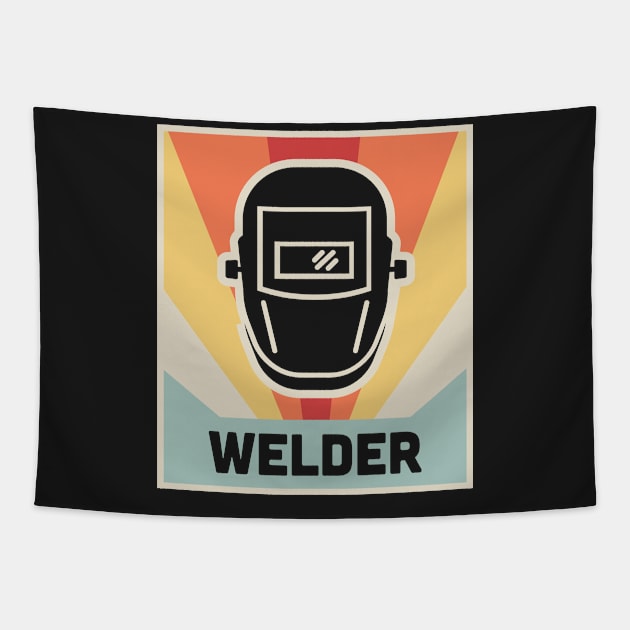 WELDER | Vintage 70s Welding Poster Tapestry by MeatMan