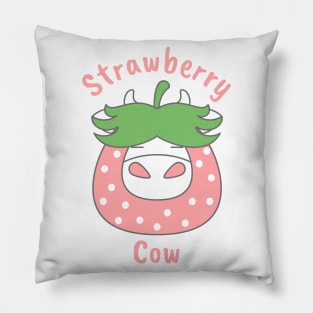 Pink Strawberry Cow Pillow