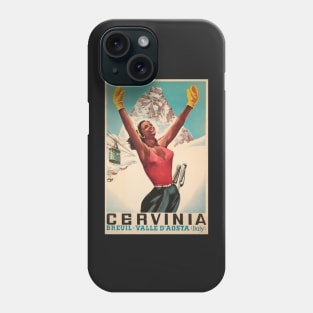 Cervinia, Breuil - Valle d'Aosta ,Italy, Ski Poster Phone Case