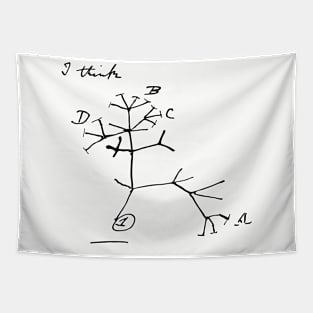 Darwin's I Think Evolutionary Tree Tapestry