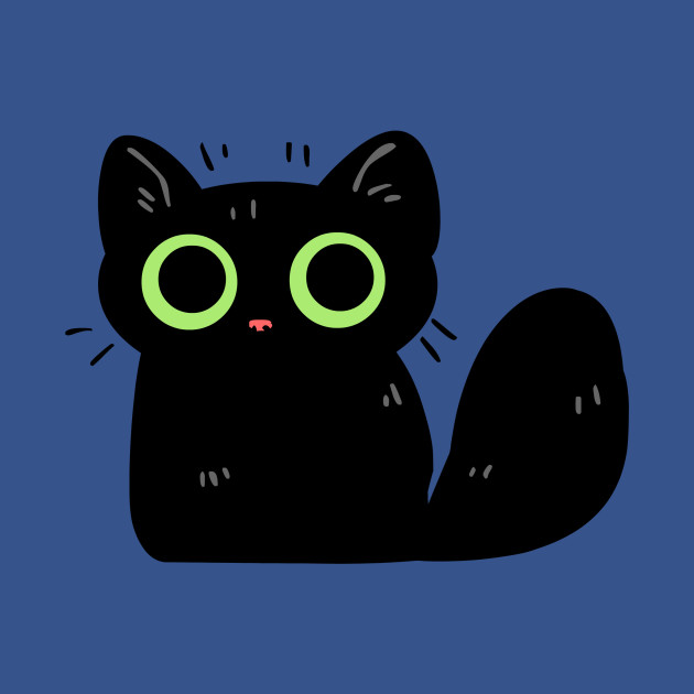 Cute Lil Black Cat - Black Cat - T-Shirt