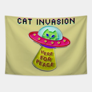 Cat Invasion: Here for Peace Tapestry