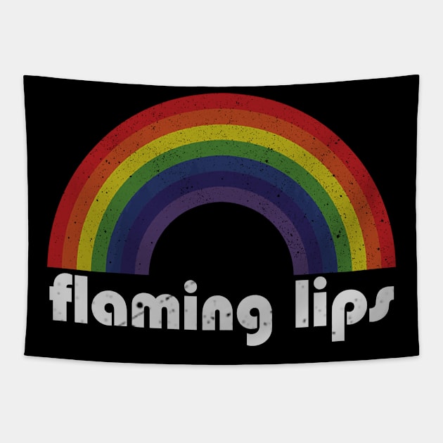 Flaming Lips Vintage Retro Rainbow Tapestry by Arthadollar