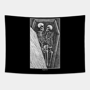 Toujours - Skeleton Lovers Pointilism Tapestry