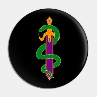 Sword and Snake (Rainbow) Pin