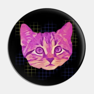 Pink Kitty Face Net Background Pin