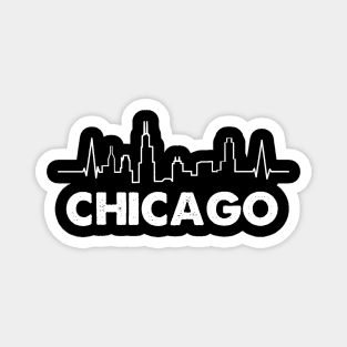 Chicago Illinois City Heartbeat Skyline Magnet