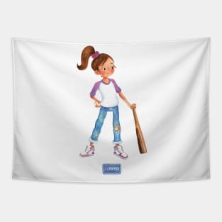 Yes Pepper - Baseball Girl Abby Tapestry