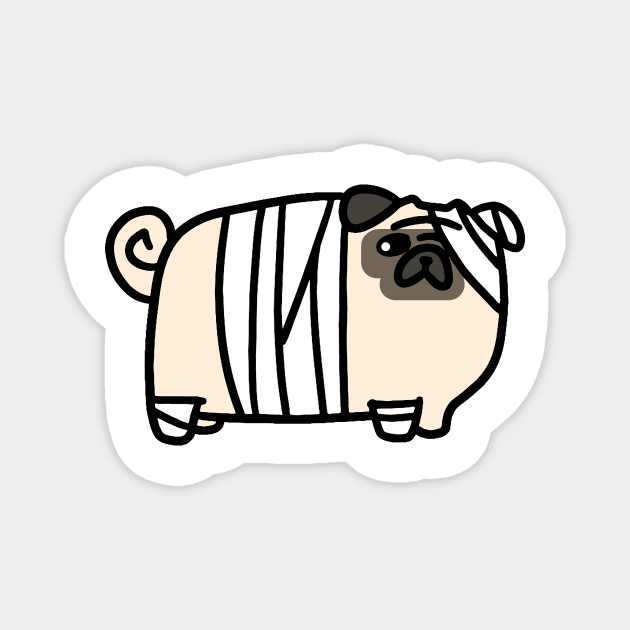 Hurt Pug Magnet by saradaboru