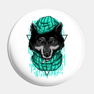 Bad Wolf Cartoon Blue Pin