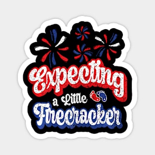 4th of July  Announcement Expecting a Little Firecracker Magnet