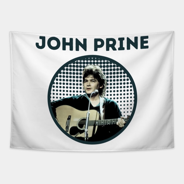 john prine || dark green Tapestry by claudia awes