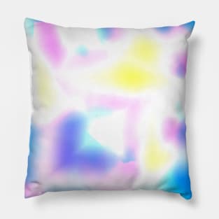 blue white pink yellow abstract texture Pillow