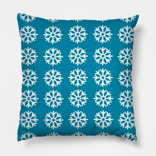 snow flake dark blue pattern Pillow