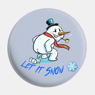 Let It Snowman Pin