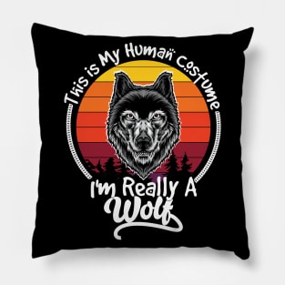 this is human costume im really a wolf Pillow