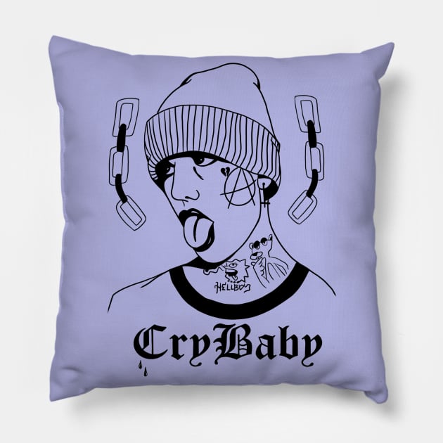 Lil Peep (cry baby) Pillow by RiotEarp