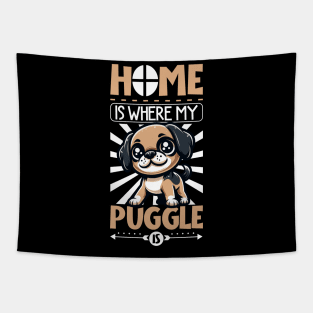 Home is with my Puggle Tapestry