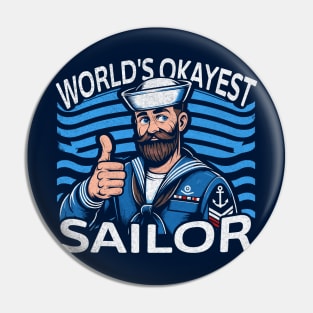 Navy Humor Tee - World's Okayest Sailor Graphic Pin